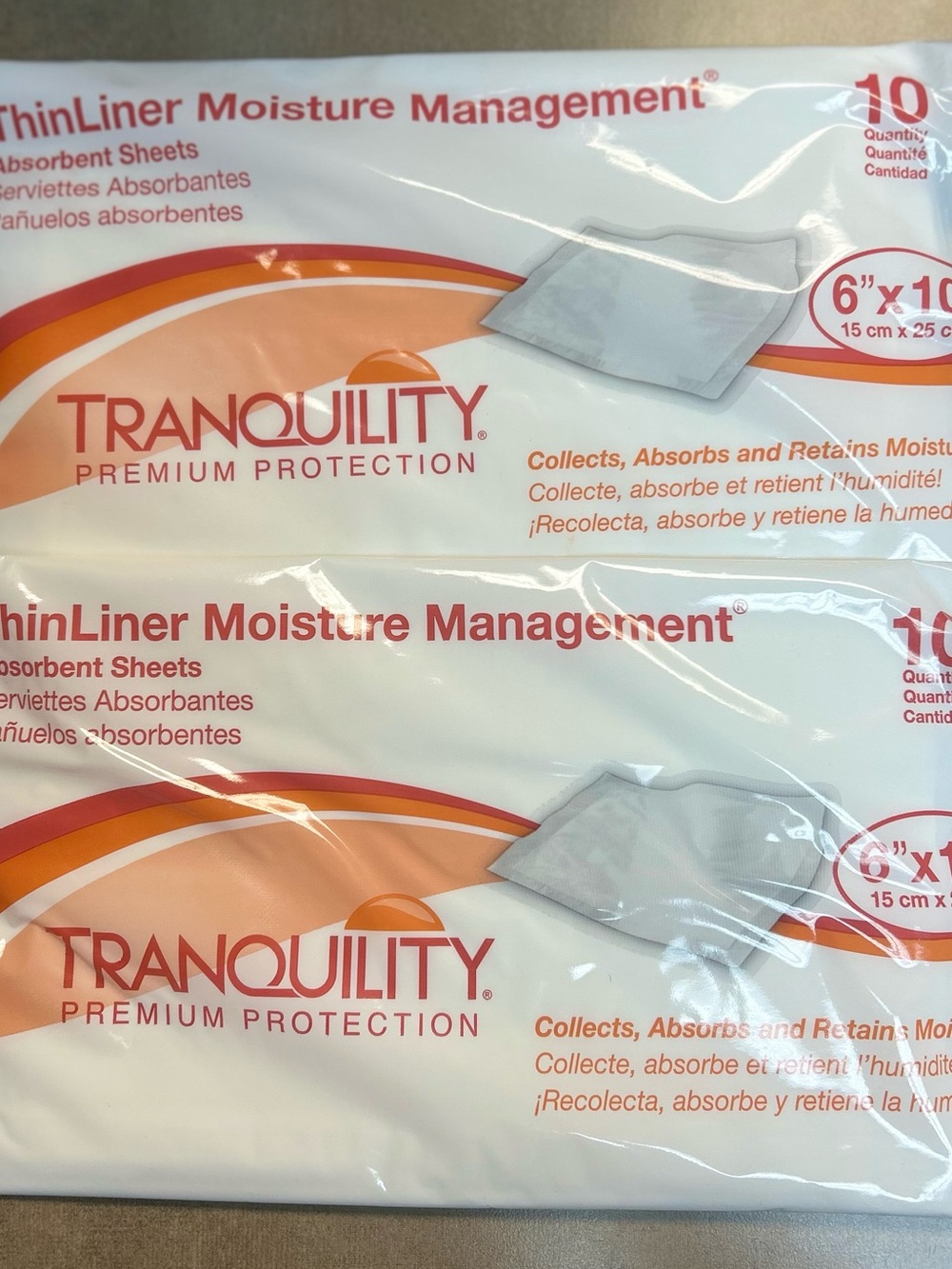 Lot of 20 Tranquility ThinLiner Moisture Management Sheets 6"x10" New